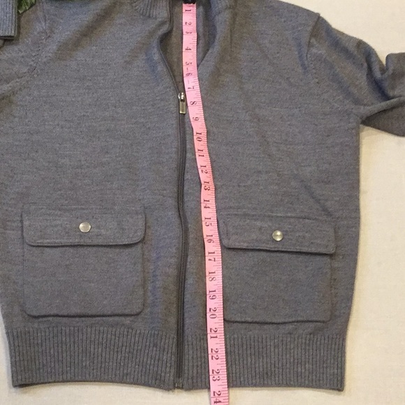 Michael Kors Gray Sweater Jacket Med Zip Cardigan - Picture 4 of 7